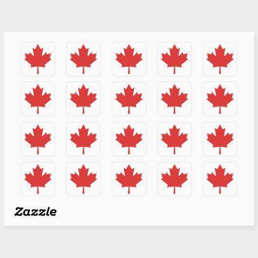 Canada Maple Leaf Vierkante Sticker (Vel)