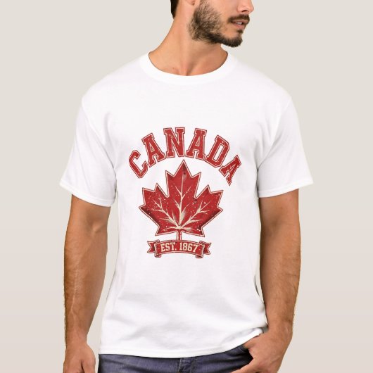 Canada Maple Leaf Vintage T-shirt (Voorkant)