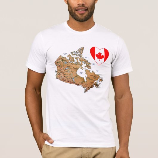 Canada Markthart + Kaart T-Shirt (Voorkant)