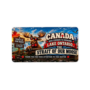 Canada Meer Ontario Is Nu De Straat Van Onze Eland Etiket