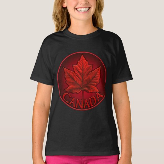Canada Meisje T-shirt Biologisch Custom Canada Shi (Voorkant)