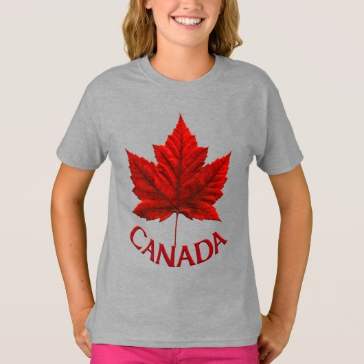 Canada Meisje T-shirt Custom Canada Shirt (Voorkant)