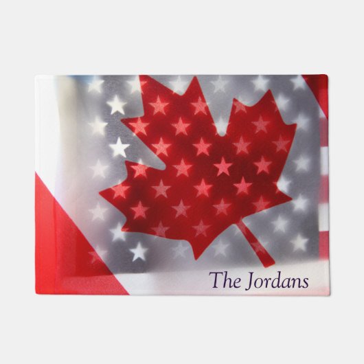 Canada met Amerikaanse vlaggen Deurmat (Voorkant)