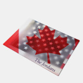 Canada met Amerikaanse vlaggen Deurmat (Schuin)