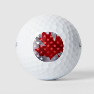 Canada met Amerikaanse vlaggen Golfballen