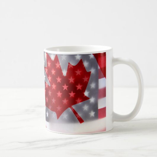 Canada met Amerikaanse vlaggen Koffiemok (Rechts)