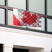 Canada met Amerikaanse vlaggen Spandoek (Buitenkant Gebouw)