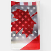 Canada met Amerikaanse vlaggen Spandoek (Verticaal)