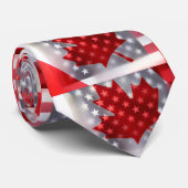Canada met Amerikaanse vlaggen Stropdas (Opgerold)