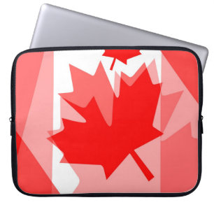 CANADA met gelaagde stijl in Canadese rode maaple Laptop Sleeve