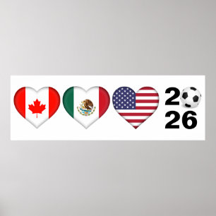 Canada Mexico USA als gastland voor het Football T Poster
