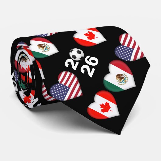 Canada Mexico USA als gastland voor het Football T Stropdas (Opgerold)