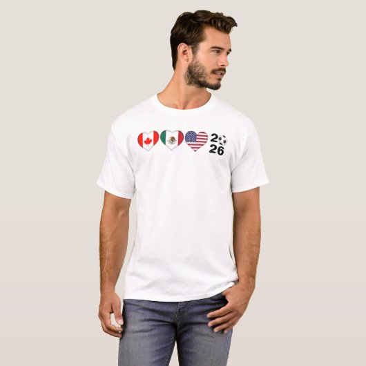 Canada Mexico USA als gastland voor het Football T T-shirt (Voorkant volledig)