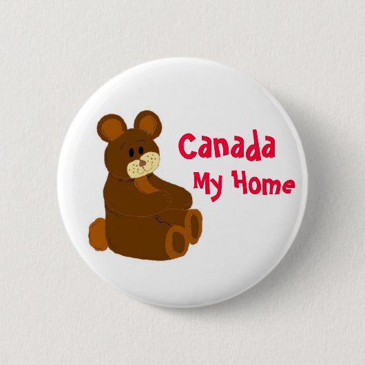 Canada, Mijn Thuis Ronde Button 5,7 Cm (Voorkant)