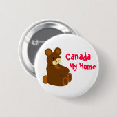 Canada, Mijn Thuis Ronde Button 5,7 Cm (Voorkant /achterkant)