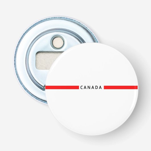 Canada minimalistische vlag button flesopener (Voorkant)