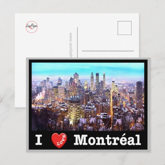 Canada - Montréal - I Love - Briefkaart (Voorkant / Achterkant)