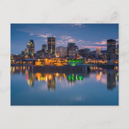 Canada, Montreal, silhouet en Oude Haven Briefkaart (Voorkant)