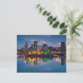 Canada, Montreal, silhouet en Oude Haven Briefkaart (Staand voorkant)