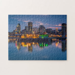Canada, Montreal, silhouet en Oude Haven Legpuzzel