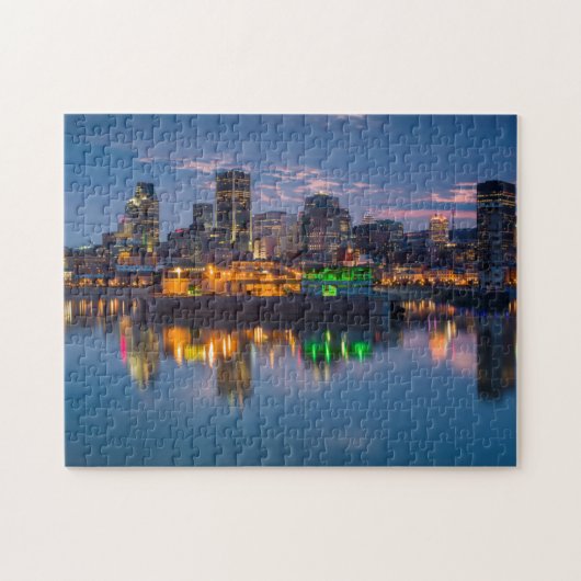 Canada, Montreal, silhouet en Oude Haven Legpuzzel (Horizontaal)