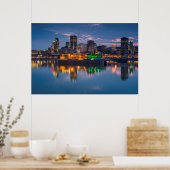 Canada, Montreal, skyline en Oude Haven Poster (Keuken)