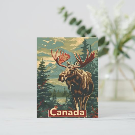 Canada Moose Briefkaart (Staand voorkant)