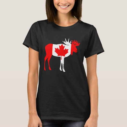 Canada Moose Canadian Flag Pride T-shirt (Voorkant)
