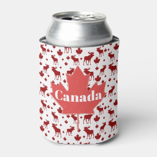 Canada Moose en Maple Leaf Bier Koeler (Blikje Voorkant)