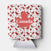 Canada Moose en Maple Leaf Bier Koeler (Achterkant)
