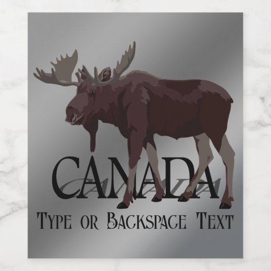 Canada Moose Flessenetiketten Custom Moose etikett Wijn Etiket (Enkel label)