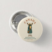 Canada Moose Neighbor Watch Ronde Button 3,2 Cm (Voorkant /achterkant)