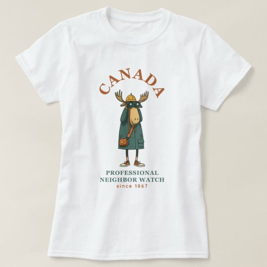Canada Moose Neighbor Watch T-shirt (Design voorkant)