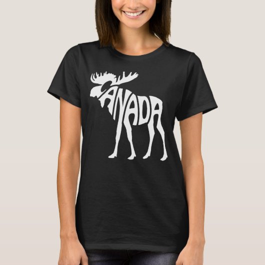 Canada Moose Red White Canadian Pride Canada Day T-shirt (Voorkant)