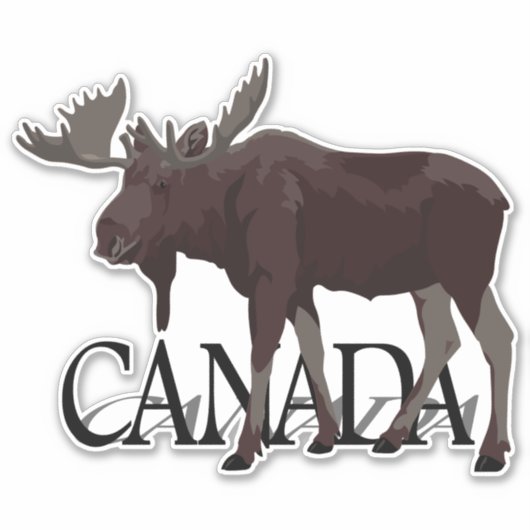 Canada Moose Stickers Canada Souvenir Stickers (Voorkant)