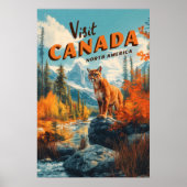 Canada Mountains Puma Travel Poster (Voorkant)