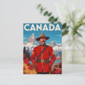 Canada Mountie Vintage Kunst Briefkaart (Staand voorkant)