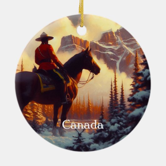 Canada Mounty Rockies Christmas Tree Ornament (Achterkant)