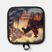 Canada Mounty Rockies Christmas Tree Ornament Pannenlap (Voorkant)