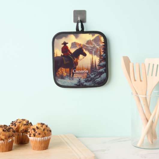 Canada Mounty Rockies Christmas Tree Ornament Pannenlap (Insitu(Ophanging))