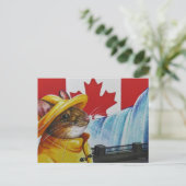 Canada Mouse in Niagara Herfst Waterverf Art Briefkaart (Staand voorkant)
