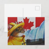 Canada Mouse in Niagara Herfst Waterverf Art Briefkaart (Voorkant / Achterkant)