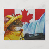 Canada Mouse in Niagara Herfst Waterverf Art Briefkaart (Voorkant)
