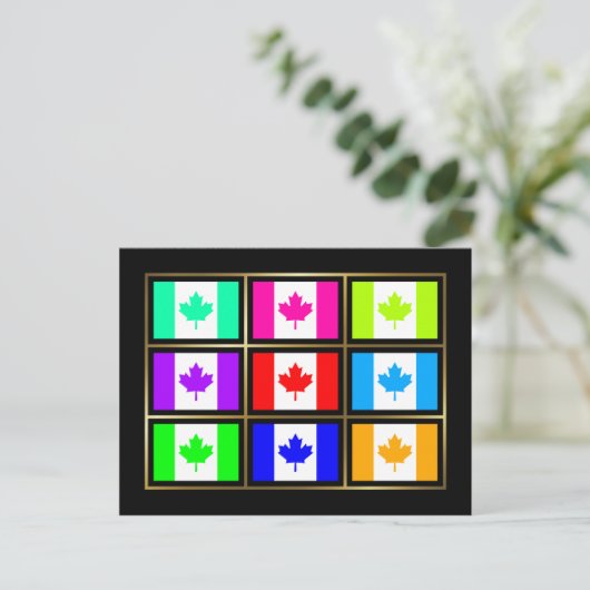 Canada Multihue Flags Briefkaart (Staand voorkant)