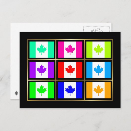 Canada Multihue Flags Briefkaart (Voorkant / Achterkant)
