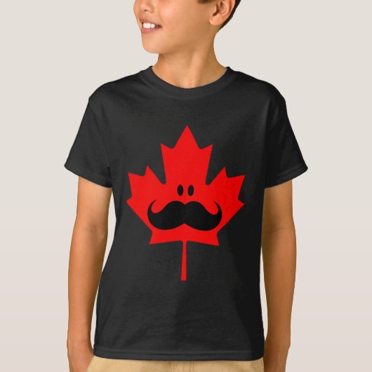 Canada Mustache - Een snor op rood zeehond T-shirt (Voorkant)