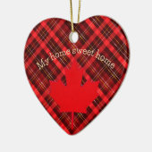 Canada my home sweet home. Maple Leaf. Tartan. Keramisch Ornament (Links)