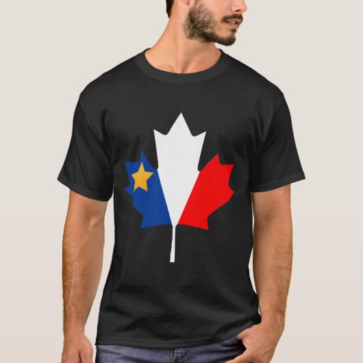 Canada National Acadian Day New Brunswick Frans T-shirt (Voorkant)