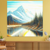 Canada Natuur Landschap - Verbluffende bergkunst Canvas Afdruk (Insitu (Woonkamer))