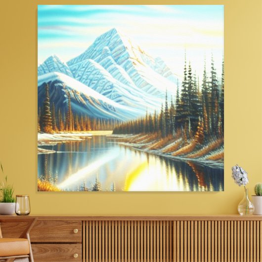 Canada Natuur Landschap - Verbluffende bergkunst Canvas Afdruk (Insitu (Woonkamer))